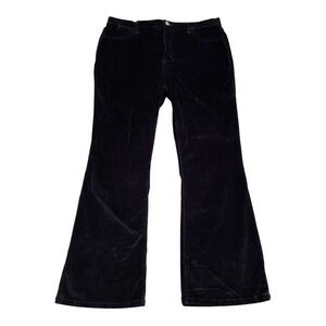 Nydj Womens Corduroy Petite Black Velvet Flared Boot Pants Style P600 Size 14P